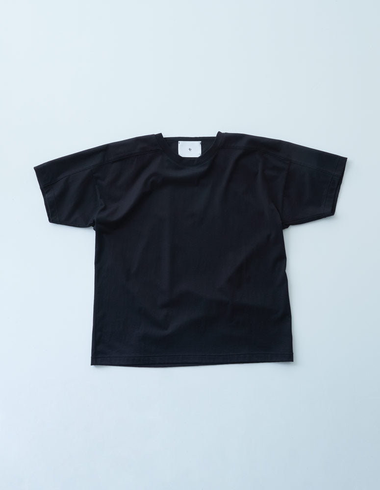エンフォルド スビン天竺 デザインTシャツ カットソー コットン 38 M 黒 ENFOLDエンフォルド スビン天竺2ホールドレープTシャツカットソー38